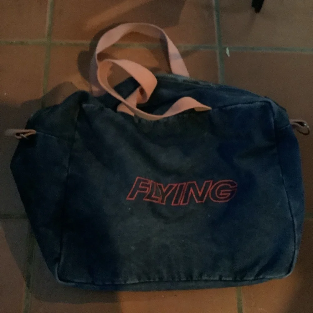 Vintage Flying Bag Mini Duffle Zip Color Navy And Red